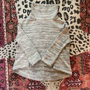 Anthropologie Saturday Sunday Space Dye Gray Cowl Neck Sweatshirt | Size Medium